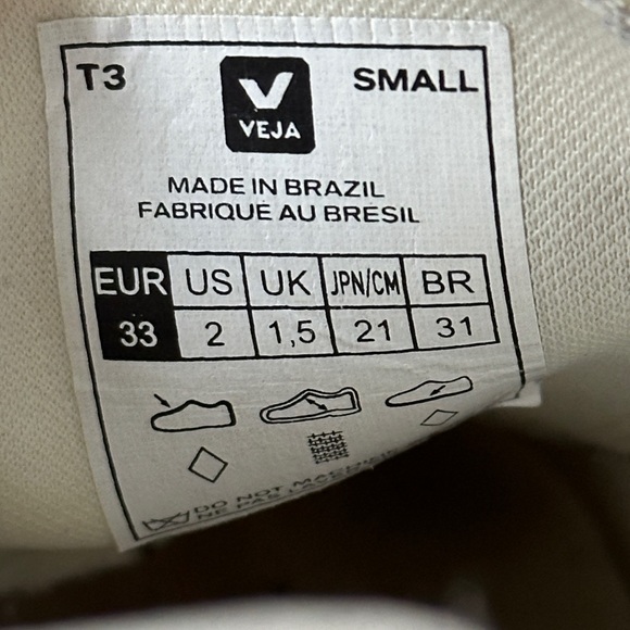 VEJA Kids White & Pink V-10 Sneakers US 2 - Picture 7 of 7